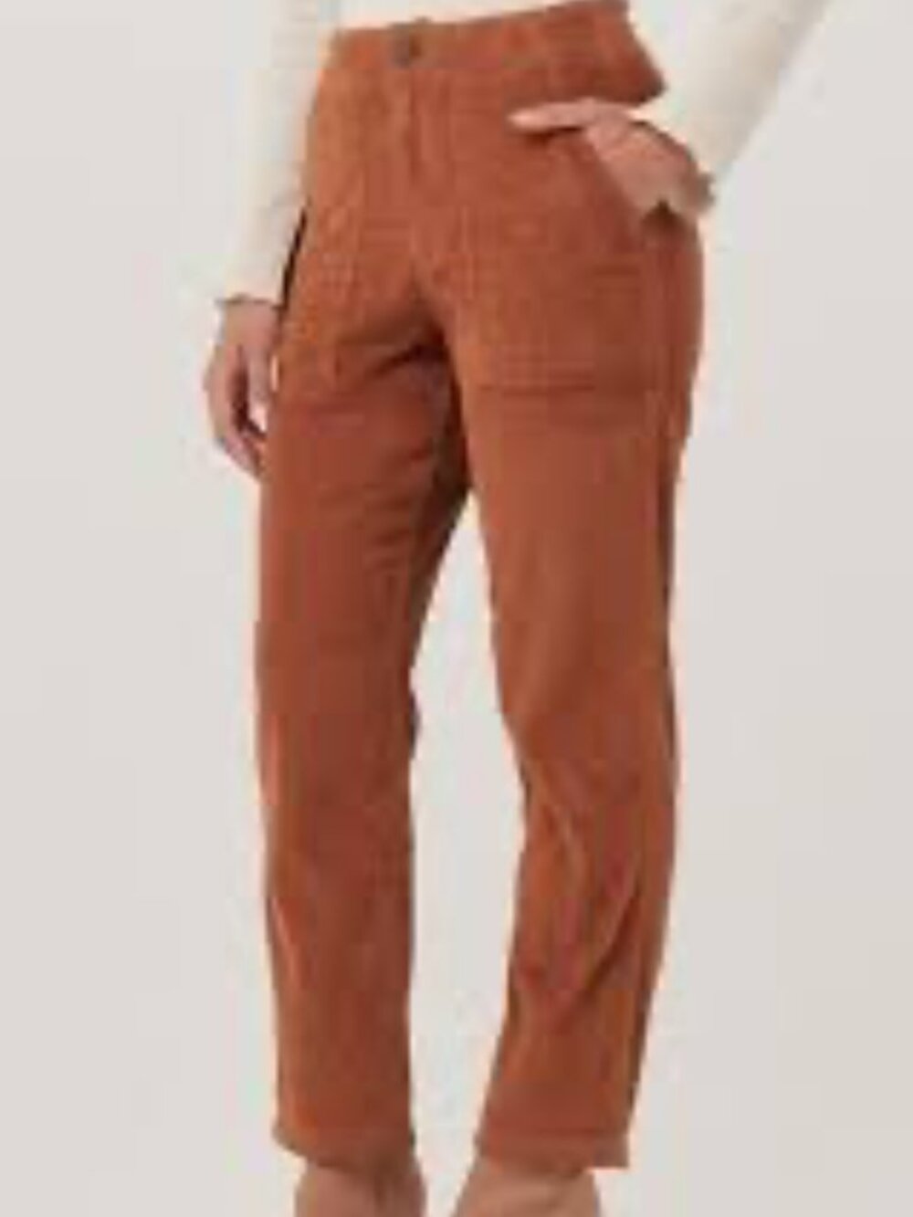 Pact Organic Cotton Classic Corduroy Utility Peg Pants Rust Orange L